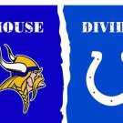 Minnesota Vikings vs Indianapolis Colts Divided Flag