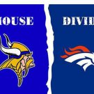 Minnesota Vikings vs Denver Broncos Divided Flag