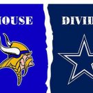 Minnesota Vikings vs Dallas Cowboys Divided Flag