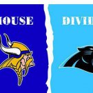 Minnesota Vikings vs Carolina Panthers Divided Flag
