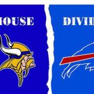 Minnesota Vikings vs Buffalo Bills Divided Flag