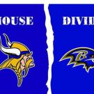 Minnesota Vikings vs Baltimore Ravens Divided Flag