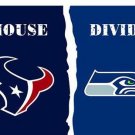 Houston Texans vs Seattle Seahawks Divided Flag