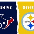 Houston Texans vs Pittsburgh Steelers Divided Flag