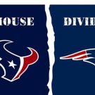 Houston Texans vs New England Patriots Divided Flag
