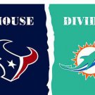 Houston Texans vs Miami Dolphins Divided Flag