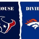 Houston Texans vs Denver Broncos Divided Flag