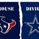 Houston Texans vs Dallas Cowboys Divided Flag