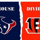 Houston Texans vs Cincinnati Bengals Divided Flag