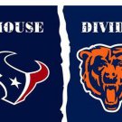 Houston Texans vs Chicago Bears Divided Flag