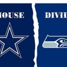 Dallas Cowboys vs Seattle Seahawks Divided Flag