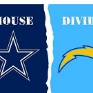 Dallas Cowboys vs San Diego Chargers Divided Flag