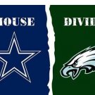 Dallas Cowboys vs Philadelphia Eagles Divided Flag
