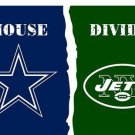 Dallas Cowboys vs New York Jets Divided Flag