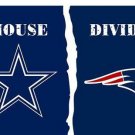 Dallas Cowboys vs New England Patriots Divided Flag