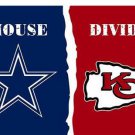 Dallas Cowboys vs Kansas City Cheifs Divided Flag
