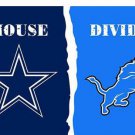 Dallas Cowboys vs Detroit Lions Divided Flag