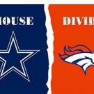 Dallas Cowboys vs Denver Broncos Divided Flag