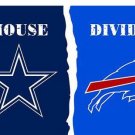 Dallas Cowboys vs Buffalo Bills Divided Flag