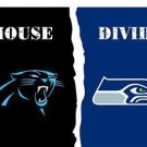 Carolina Panthers vs Seattle Seahawks Divided Flag