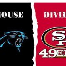Carolina Panthers vs San Francisco 49ers Divided Flag