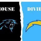 Carolina Panthers vs San Diego Chargers Divided Flag
