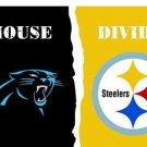 Carolina Panthers vs Pittsburgh Steelers Divided Flag