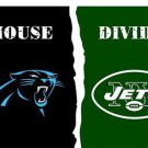 Carolina Panthers vs New York Jets Divided Flag