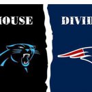 Carolina Panthers vs New England Patriots Divided Flag