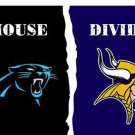 Carolina Panthers vs Minnesota Vikings Divided Flag
