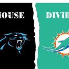 Carolina Panthers vs Miami Dolphins Divided Flag
