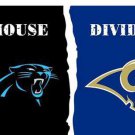 Carolina Panthers vs Los Angeles Rams Divided Flag