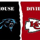 Carolina Panthers vs Kansas City Cheifs Divided Flag