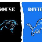 Carolina Panthers vs Detroit Lions Divided Flag