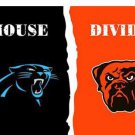 Carolina Panthers vs Cleveland Browns Divided Flag