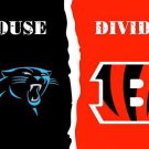 Carolina Panthers vs Cincinnati Bengals Divided Flag
