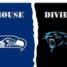Carolina Panthers vs Seattle Seahawks Divided Flag
