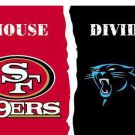 Carolina Panthers vs San Francisco 49ers Divided Flag