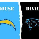 Carolina Panthers vs San Diego Chargers Divided Flag
