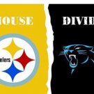Carolina Panthers vs Pittsburgh Steelers Divided Flag