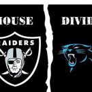 Carolina Panthers vs Oakland Raiders Divided Flag