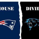 Carolina Panthers vs New England Patriots Divided Flag