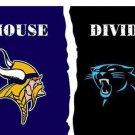 Carolina Panthers vs Minnesota Vikings Divided Flag