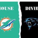 Carolina Panthers vs Miami Dolphins Divided Flag