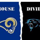 Carolina Panthers vs Los Angeles Rams Divided Flag