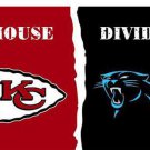 Carolina Panthers vs Kansas City Cheifs Divided Flag