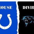 Carolina Panthers vs Indianapolis Colts Divided Flag