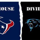 Carolina Panthers vs Houston Texans Divided Flag
