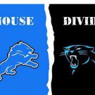 Carolina Panthers vs Detroit Lions Divided Flag