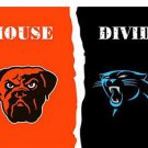 Carolina Panthers vs Cleveland Browns Divided Flag